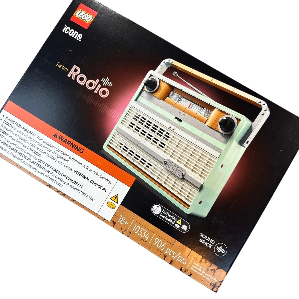 LEGO Icons Retro Radio Set 10334 Mint Green 906 PCS Vintage Style 18+ Blocks - Picture 1 of 7